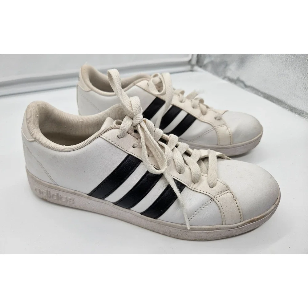 Adidas Neo Cloudfoam Mens White Black‎ Low Top Sneakers Shoes Classic Stripe 9